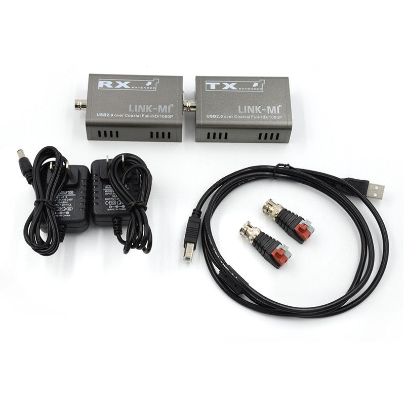 50M KVM Extender Untuk Kamera 1080P USB Extender Melalui Kabel Koaksial Kvm Melalui Serat