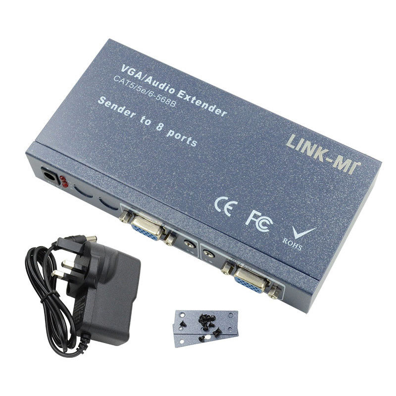 100m 200m 300m 1/8 VGA Splitter 1X8 Extender 1 sampai 8 Video Audio Extender
