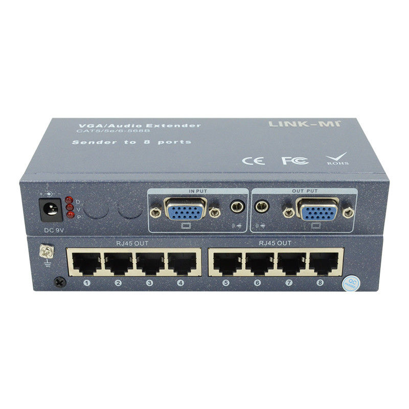 100m 200m 300m 1/8 VGA Splitter 1X8 Extender 1 sampai 8 Video Audio Extender