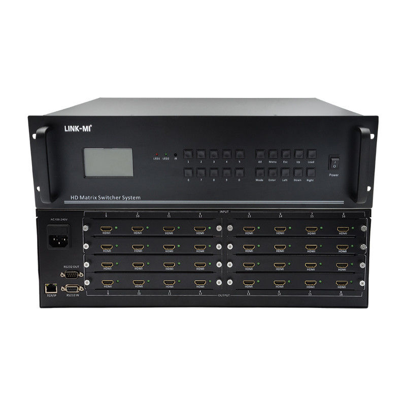 16 In 16 Out HDMI Matrix Switch 4K 16X16 Video Matrix Dukungan VGA DVI SDI sinyal Input