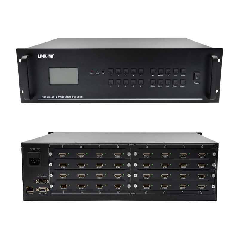 16 In 16 Out HDMI Matrix Switch 4K 16X16 Video Matrix Dukungan VGA DVI SDI sinyal Input