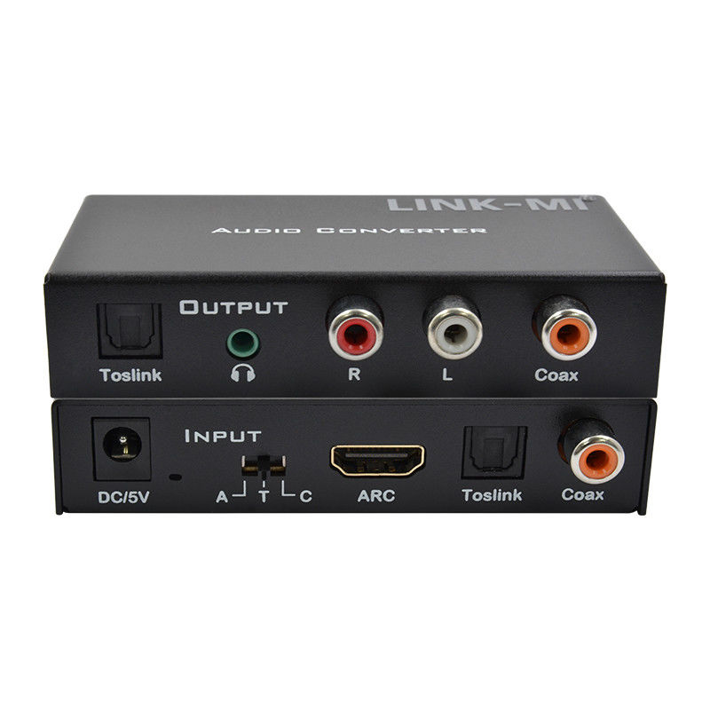 Dac Converter Digital Analog Audio Converter Dukungan HDMI ARC Toslink Coax Digital Audio
