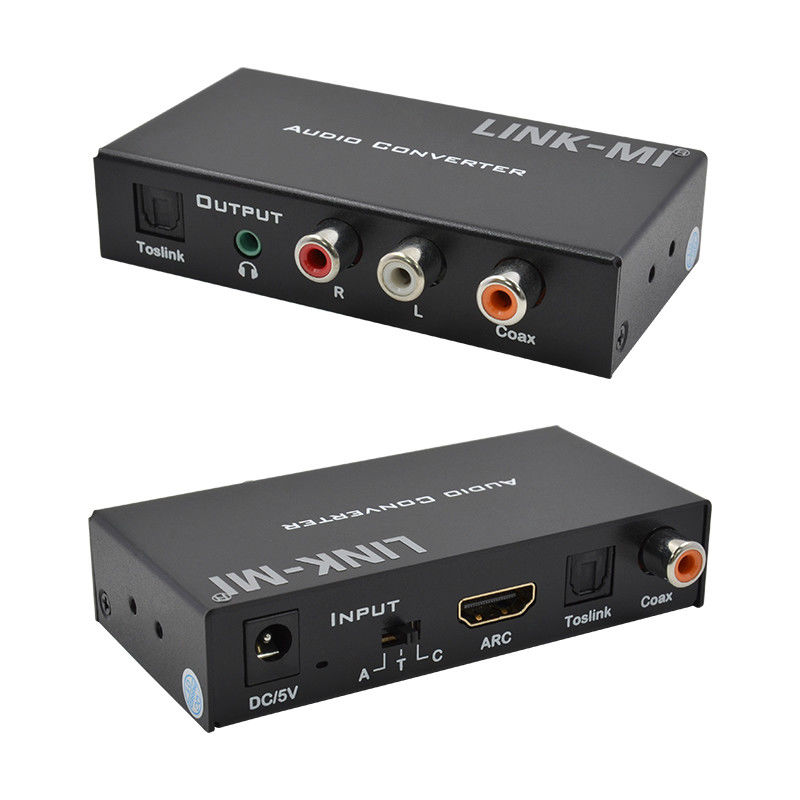 Dac Converter Digital Analog Audio Converter Dukungan HDMI ARC Toslink Coax Digital Audio