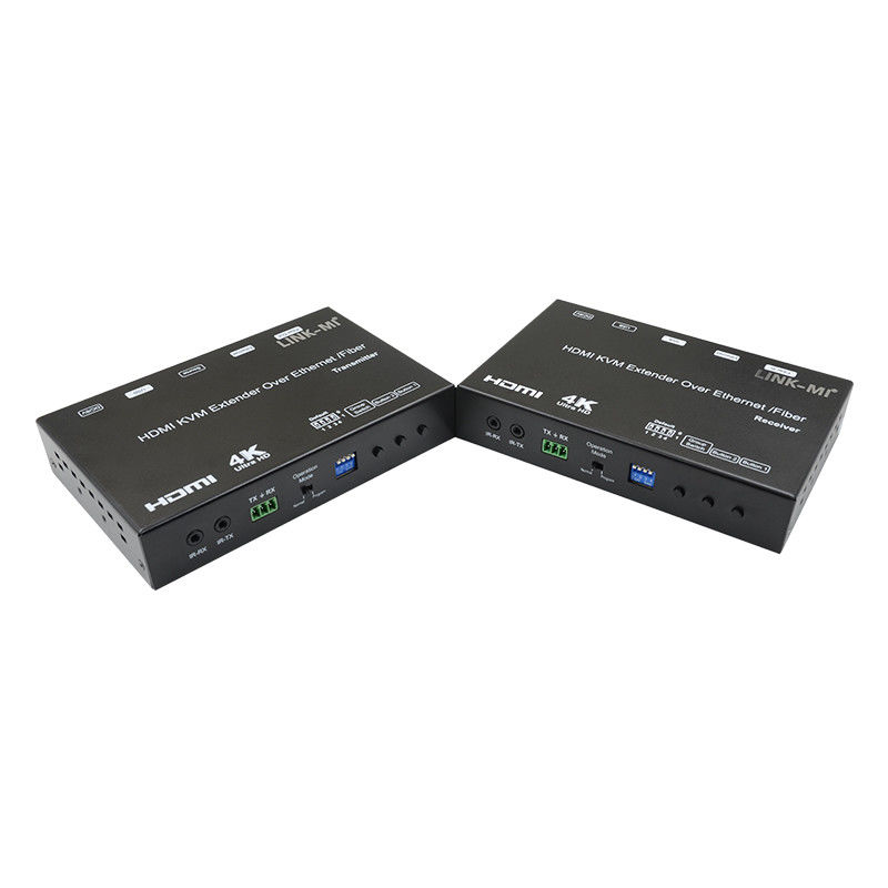 HDMI USB AV Over IP KVM Extender Over Fiber Dukungan POE RS232 Unicast Multicast