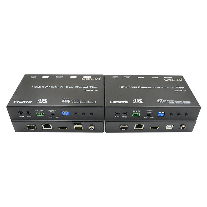 HDMI USB AV Over IP KVM Extender Over Fiber Dukungan POE RS232 Unicast Multicast