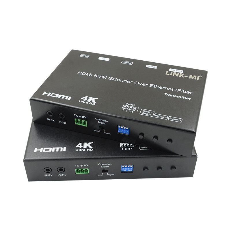 HDMI USB AV Over IP KVM Extender Over Fiber Dukungan POE RS232 Unicast Multicast