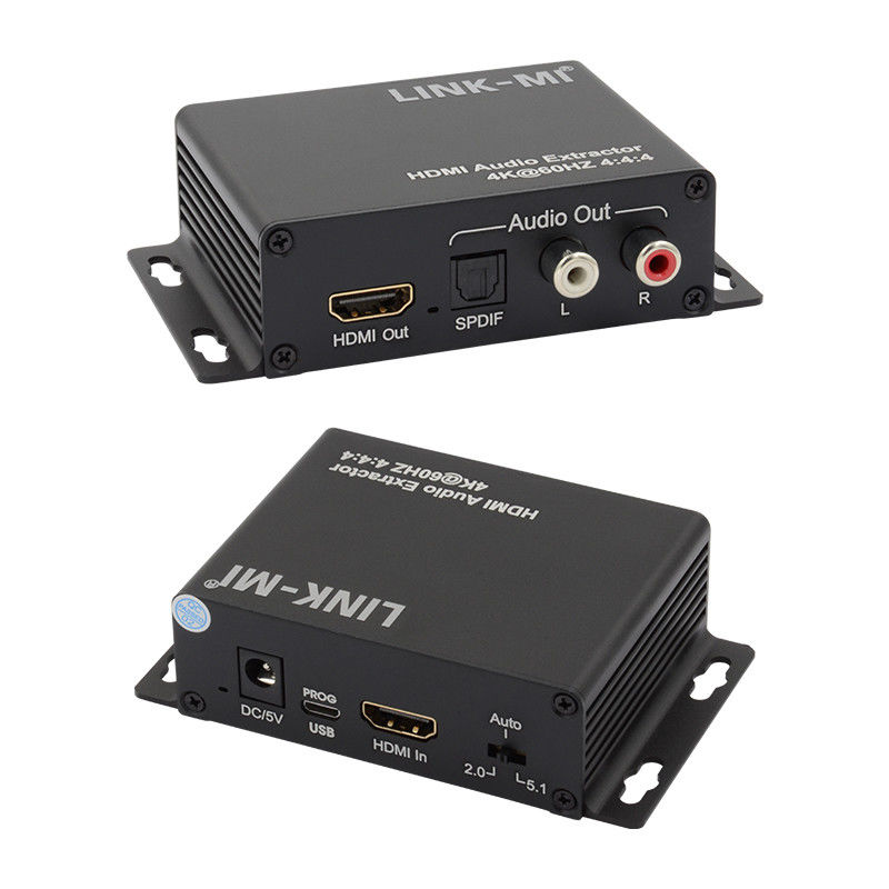 18Gbps 4K 1080P HDMI Audio Extractor Dukungan EDID 3D Untuk penerima satelit Apple TV
