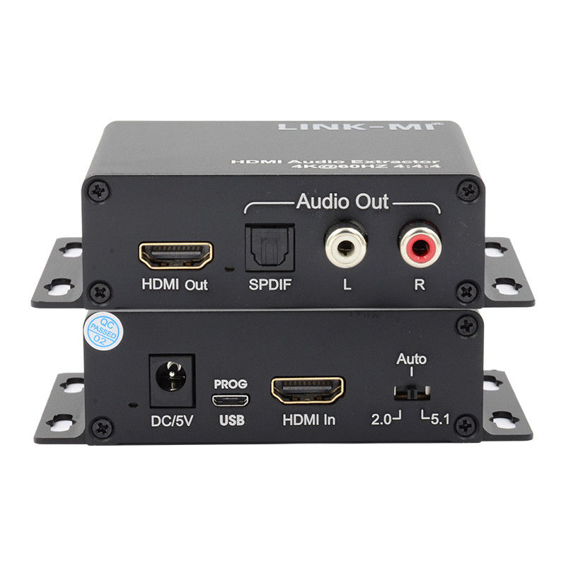 18Gbps 4K 1080P HDMI Audio Extractor Dukungan EDID 3D Untuk penerima satelit Apple TV