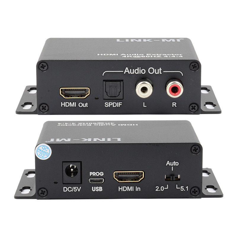 18Gbps 4K 1080P HDMI Audio Extractor Dukungan EDID 3D Untuk penerima satelit Apple TV