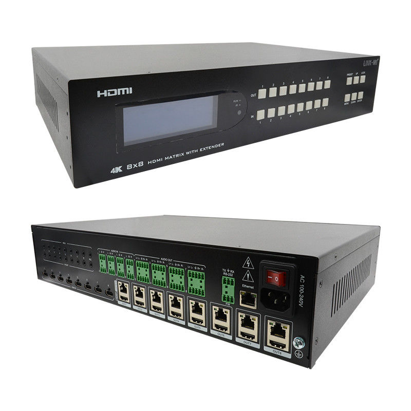 8X8 HDMI Matrix Extender Hingga 70m 8 HDMI Loop Out 4K60Hz HDMI Video Switch