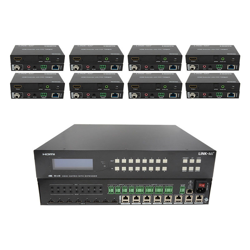 8X8 HDMI Matrix Extender Hingga 70m 8 HDMI Loop Out 4K60Hz HDMI Video Switch