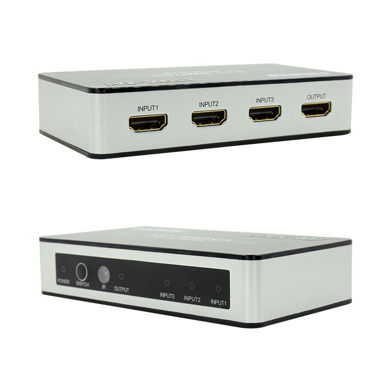 4K2K HDMI Switch 3x1 HDMI Splitter 5V 1A Dukungan PIP 3D 3 To 1 Video Switch