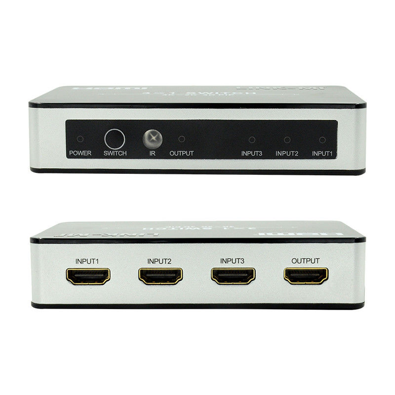 4K2K HDMI Switch 3x1 HDMI Splitter 5V 1A Dukungan PIP 3D 3 To 1 Video Switch