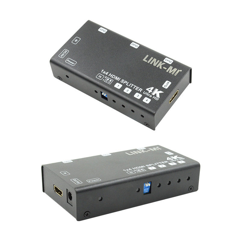 1X4 Video Splitter HDMI 4k 60Hz AV Splitter Dukungan 3D EDID Untuk 4 TV Ultra HD