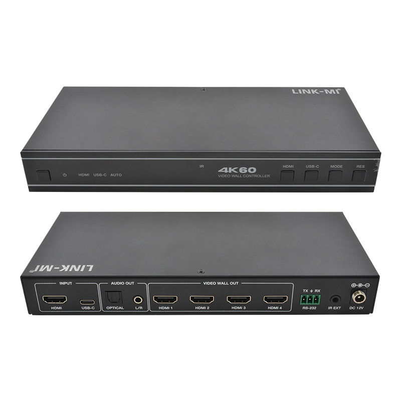 1X4 HDMI Video Wall Controller yang ramah pengguna dengan input audio USB-C dan dukungan RS232