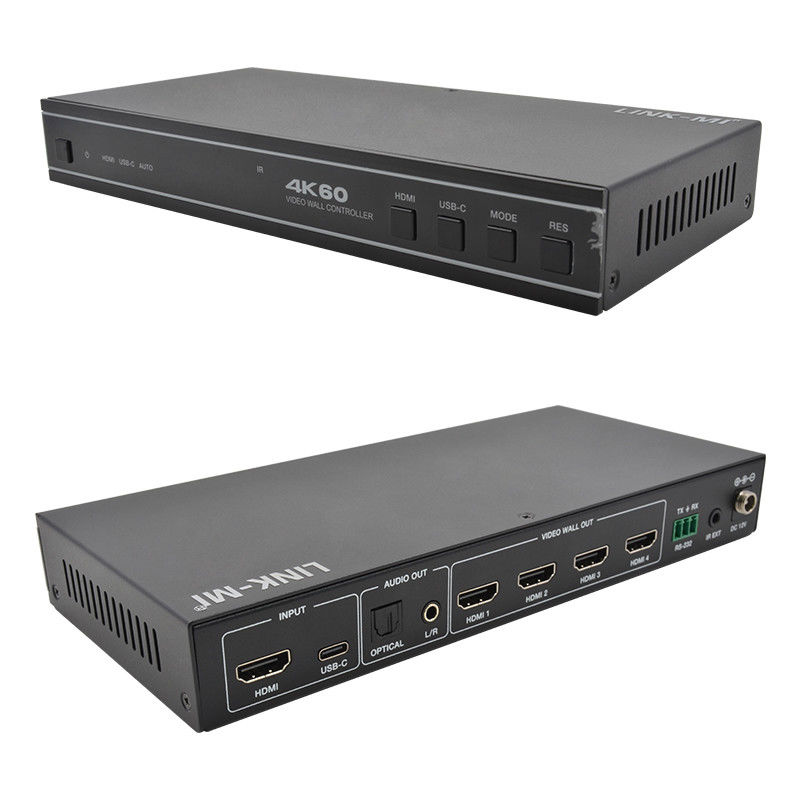 1X4 HDMI Video Wall Controller yang ramah pengguna dengan input audio USB-C dan dukungan RS232