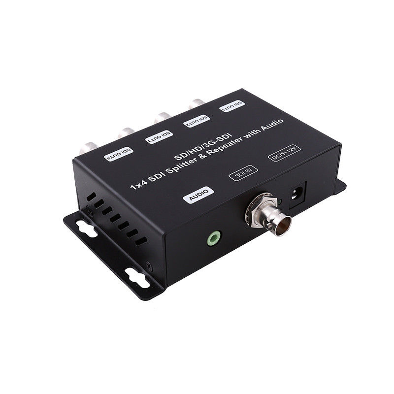 HD/SD-SDI 1 sampai 4 Distribusi Amplifier Repeater dengan Audio 75 ohm Output Impedansi