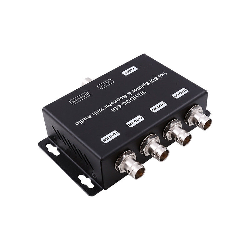 HD/SD-SDI 1 sampai 4 Distribusi Amplifier Repeater dengan Audio 75 ohm Output Impedansi
