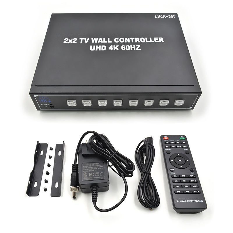 4K60 2x2 Video Wall Controller Untuk 4 TV Splicing Dukungan 1x2 1x3 1x4 4x1 3x1 2x1 UHD TV Wall Processor