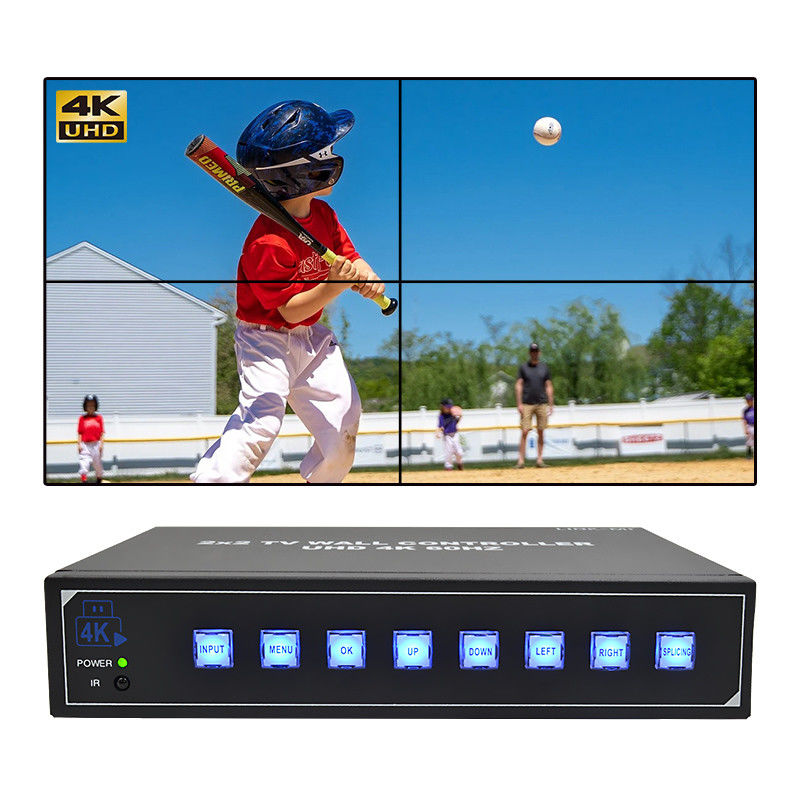 4K60 2x2 Video Wall Controller Untuk 4 TV Splicing Dukungan 1x2 1x3 1x4 4x1 3x1 2x1 UHD TV Wall Processor