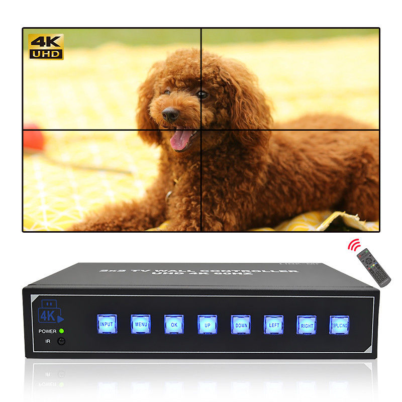 2x2 4K HDMI Video Wall Controller dengan 180° Rotation Support 1x4 1x3 1x2 2x1 3x1 4x1 4K60 TV Wall Controller