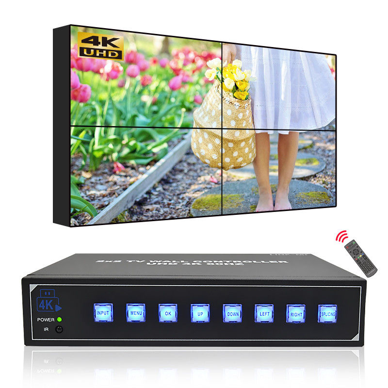 4K HDMI Video Wall Controller Dukungan USB Auto Play 2X2 Video Wall Processor 1X2 1X3 1X4 TV Wall