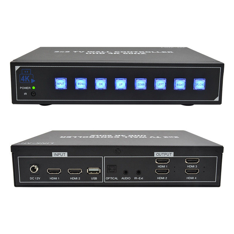 4 TV 4K Video Wall Processor Mendukung 180° Rotasi Max 3840*2160 Resolusi Input 60Hz
